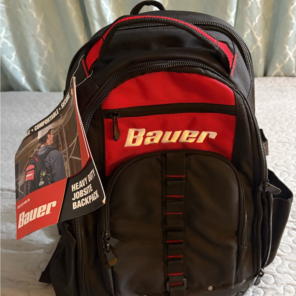 Bauer Red and Black Heavy Duty Backpack